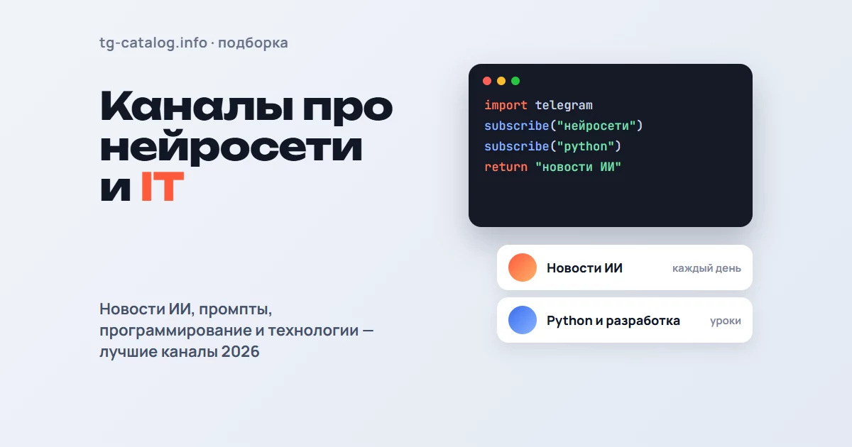 Телеграм-каналы про нейросети и IT: лучшие каналы 2026 года