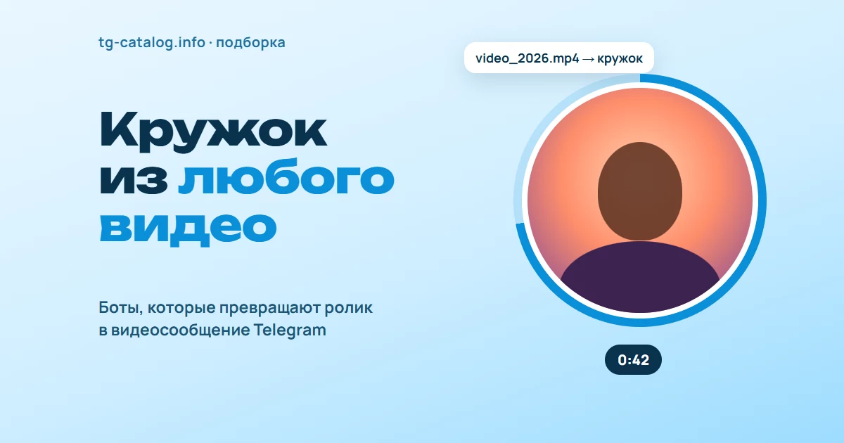 Бот для кружков в ТГ: как сделать кружок из видео в Telegram