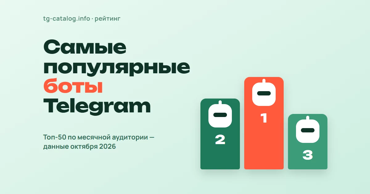 Самые популярные боты Telegram 2026: топ-50 по месячной аудитории